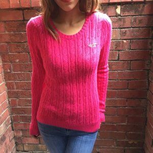 Hollister Rabbit Hair Pink Crewneck Sweater